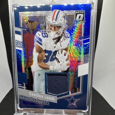 Panini 2023 Donruss Optic CeeDee Lamb Cowboys Donruss Threads Blue Prizm DT-CDL