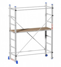 PONTEGGIO TRABATTELLO IMPALCATURA IN ALLUMINIO CM. 158x60x218h - CON DUE RUOTE