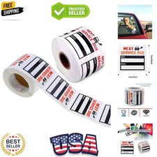 Oil Change Service Reminder Stickers - 300 Pcs 2x2 Black, Next Service Due Ro...