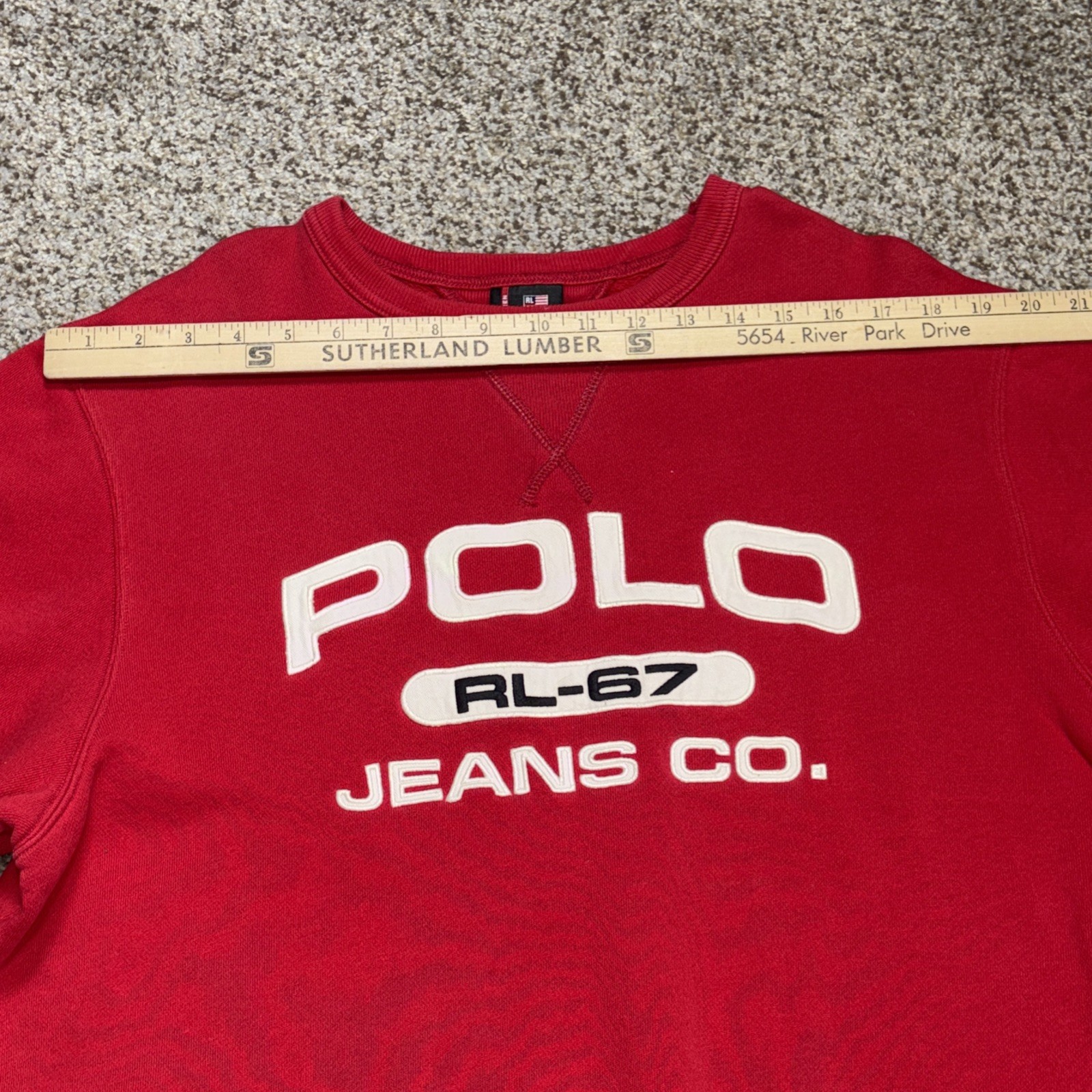 Vintage Polo Jeans Ralph Lauren Mens Sweatshirt Size Large Red - View 9
