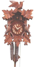Cuckoo Clock 5 leaves, 3 birds RH 1230 NEW
