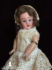 Antique French 11.5” Leon Prieur Mon Cheri Bleuette-size Bisque Head Doll