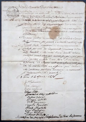 ITALY ITALIEN HANDSCHRIFT MANUSCRIPT UMBRIEN TERNI GIOVANNI MANASSEI SIEGEL 1831 - Bild 1 von 4