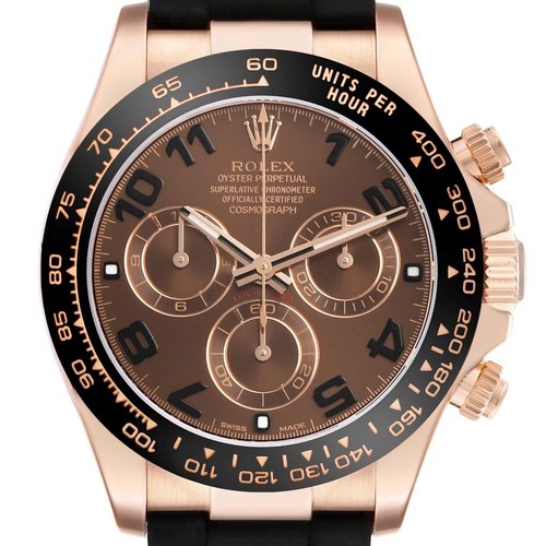 Rolex Daytona Chocolate Dial Rose Gold Mens Watch 116515 Box Card