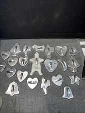 Antique Vintage Primitive Cookie Cutter Lot of 22 Flat Scallop