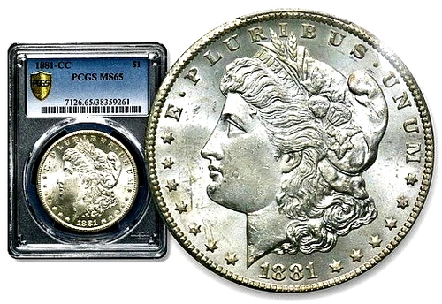 1881-CC Morgan Silver One $1 Dollar - PCGS MS65 - Carson City  C1031