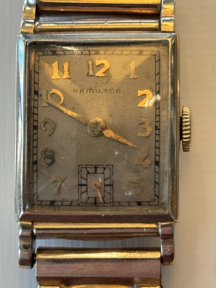 Hamilton платье часы, редкая подлинный винтажный заводной, Baldwin эластичной лентой 10KGF - Изображение 4 из 4