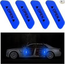 4PCS Car Door Open Warning Reflective Stickers, Night Visibility A Color: Blue