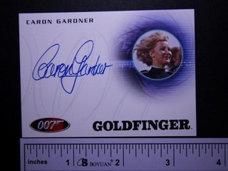 CARON GARDNER AUTOGRAPH TRADING CARD James Bond's GOLDFINGER Flying Circus Pilot