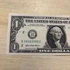 Trinary Fancy Serial Number One Dollar Bill, Uncirculated B 38083088 2021 — photo 3