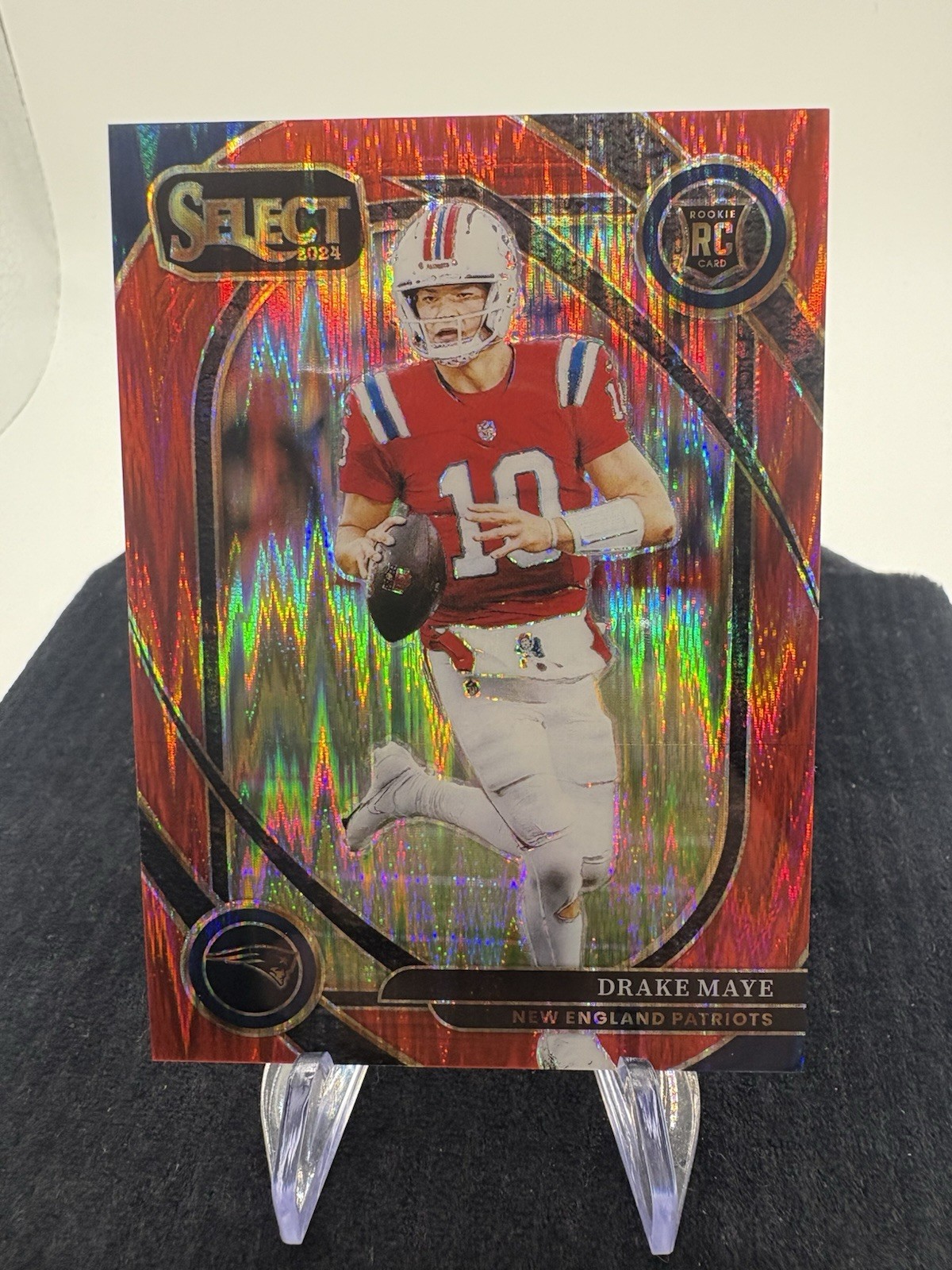 2024 Panini Select #218 Drake Maye RC Club Level Red Shock /249-COLOR MATCH