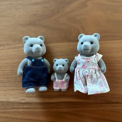 Sylvanian Families Gray Bear Family Discontinued