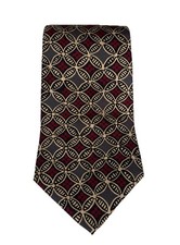 Vintage Evan-Picone Men’s Tie Silk Red Gold Gray 4" Made in USA