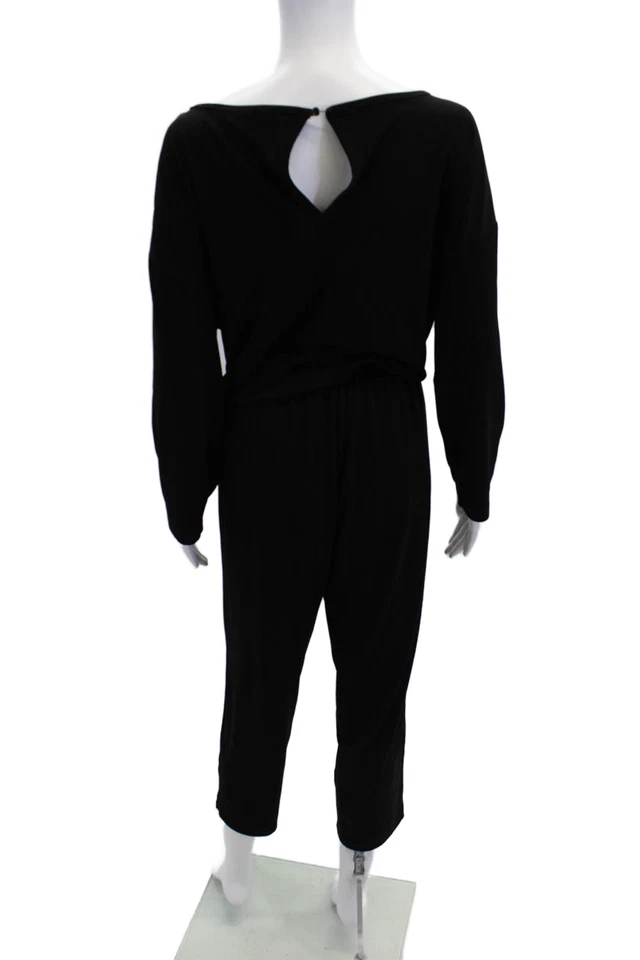 Mono Michael Stars para mujer cintura elástica manga 3/4 pierna recta negro talla L Foto 3 de 4