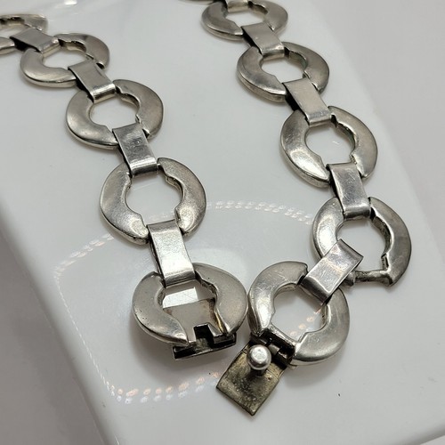 Vintage Taxco Mexico Sterling Silver Link Chain Necklace Choker TR-70 108 Grams! - Picture 5 of 13