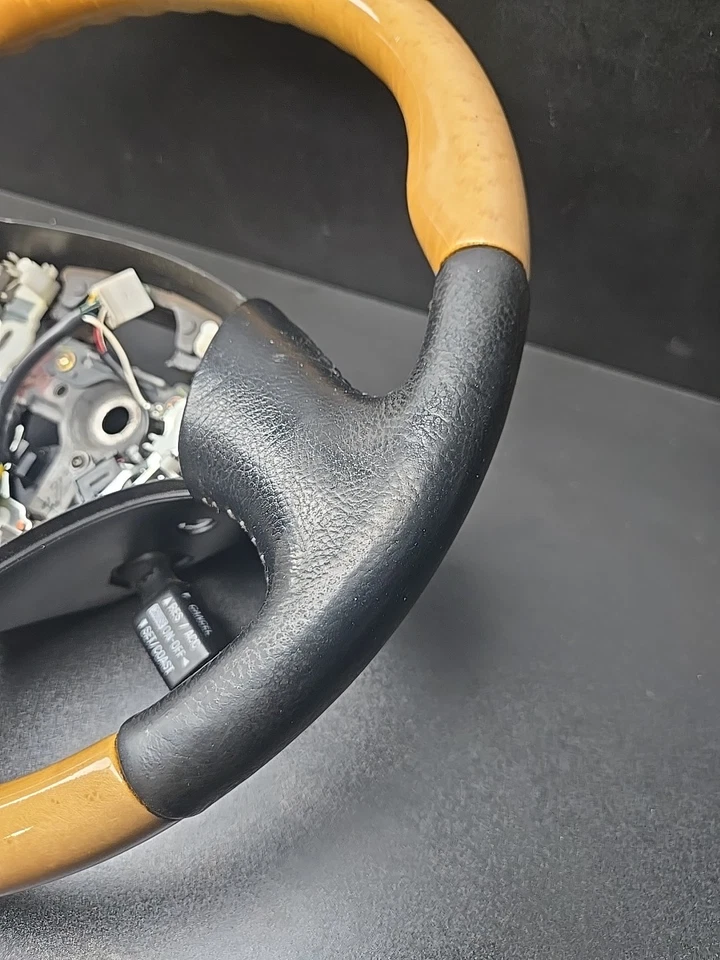 Volante Lexus SC430 2002-2005 cuero y grano de madera OEM (negro) Foto 3 de 4