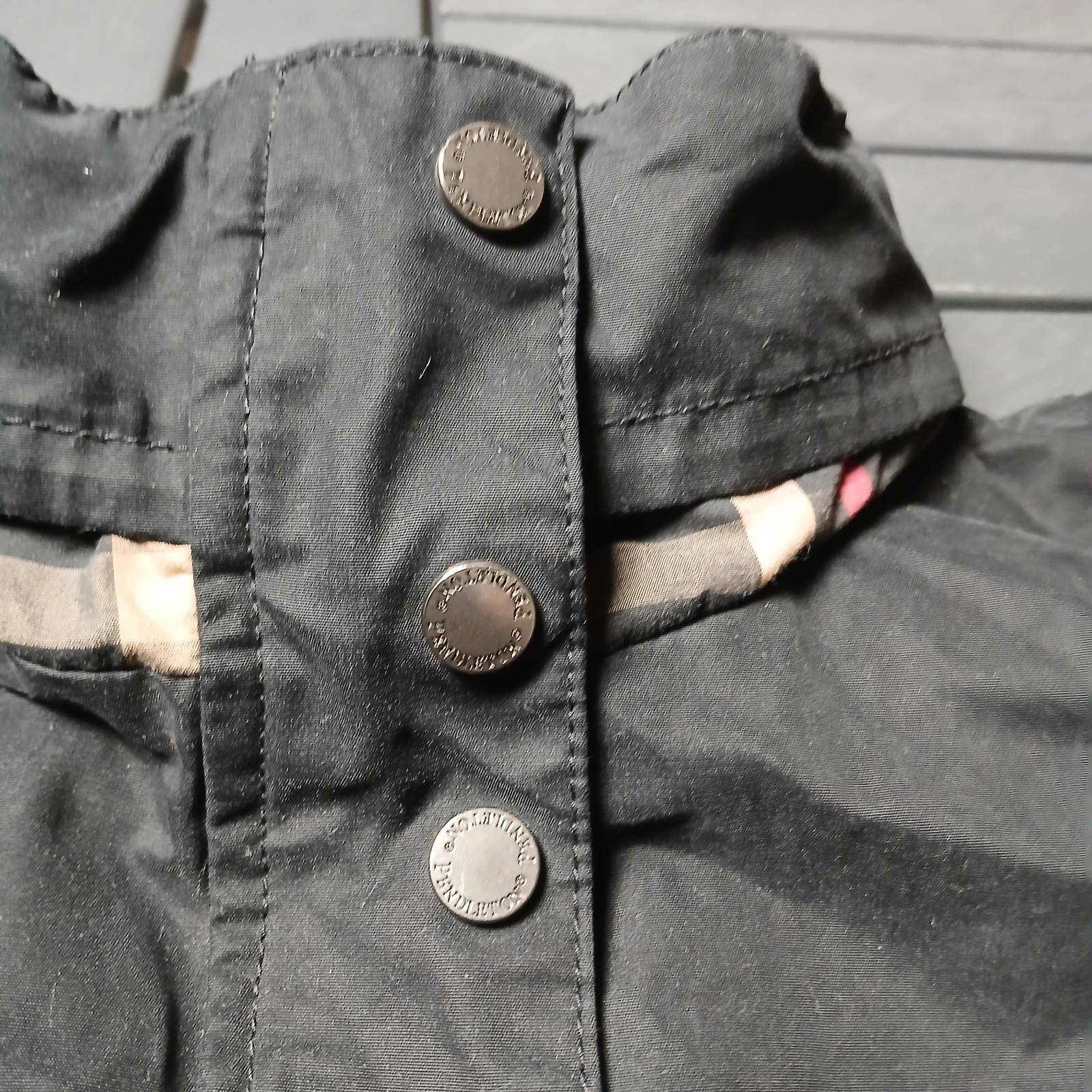 Pendleton Jacket Overcoat Zip Up Buttons Mens Bla… - image 7