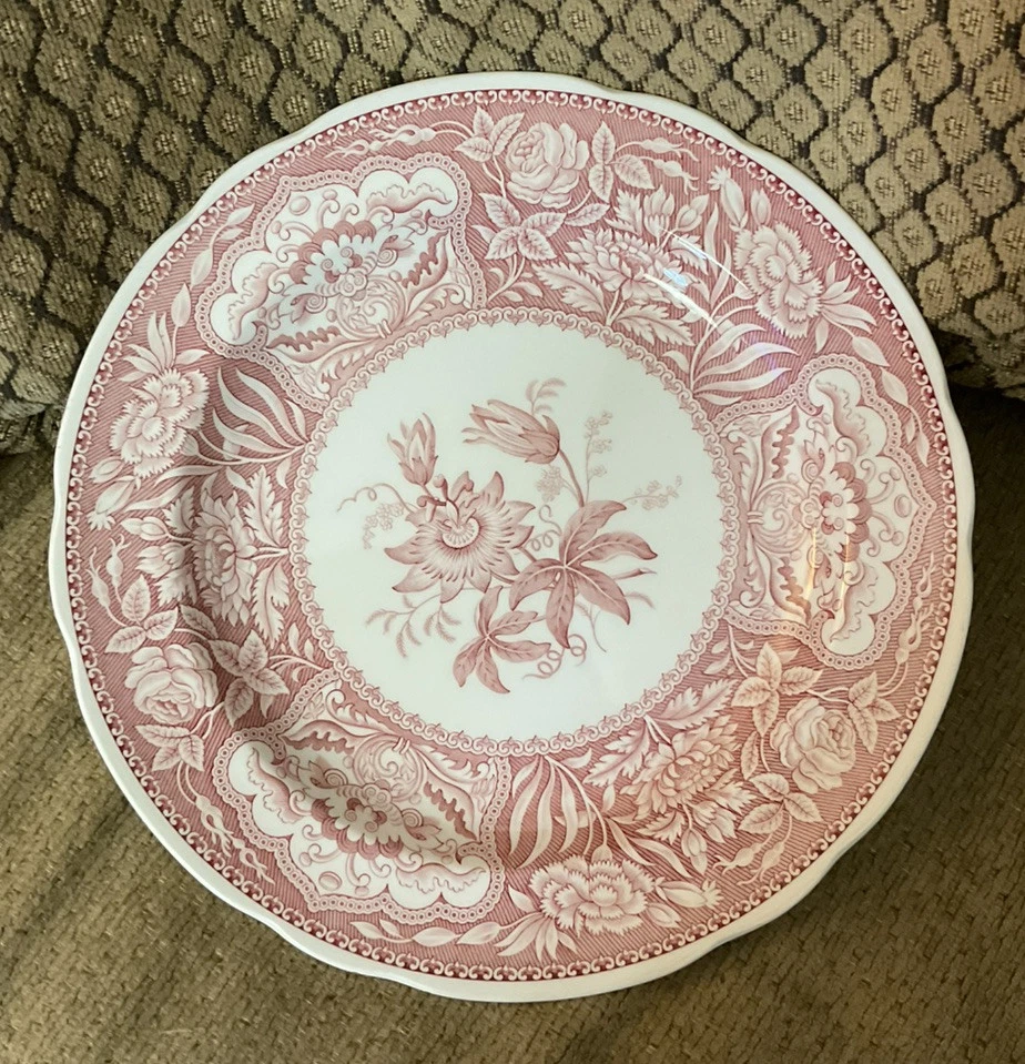 Spode FLORAL Dinner Plate Archive Collection Georgian Series Red White 1830 EUC - Image 4 of 4