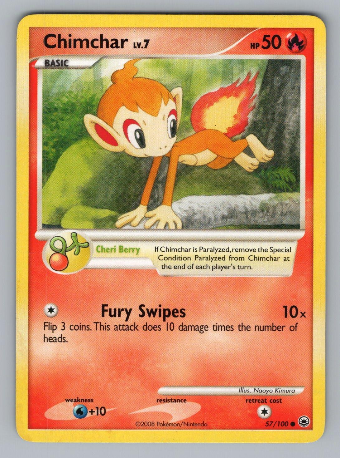CHIMCHAR 57/100 C MAJESTIC DAWN POKEMON LP MD 2008