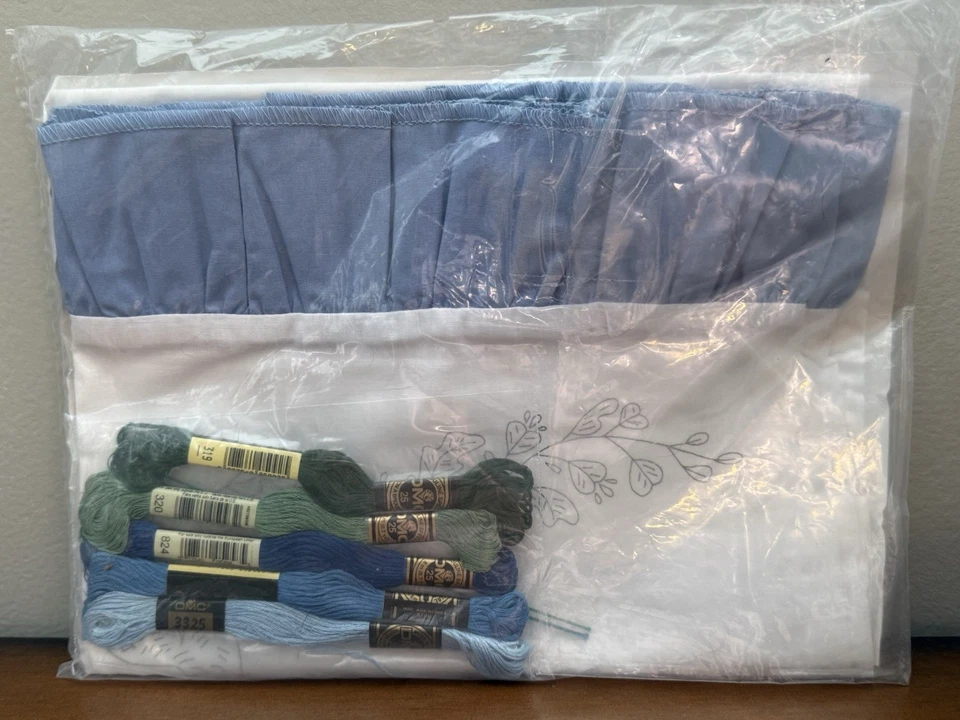 Herrschners Lovebirds Ruffled Standard Pillowcase 20”x30” Stamped Cross Stitch - Image 4 of 4