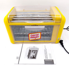 Oscar Mayer Hot Dog Roller Bun Warmer Yellow Holds Cooks 8 Hotdogs w Manual