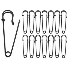 30pcs Safety Pins 60mm Electroplated Large Safety Pin for Clothes Black,