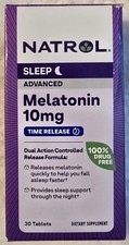 Natrol Melatonin Advanced Sleep Aid 10mg 30 Tablets Time Release Exp. 11/2026