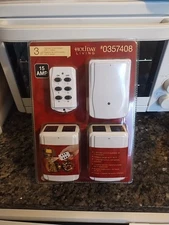 3 pack indoor Wireless Outlets  with 1 Remote Control#0357408 White New