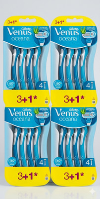 4X Sets Gillette Venus 16 Rassierer Einwegklingen für Frauen Oceana 3+1
