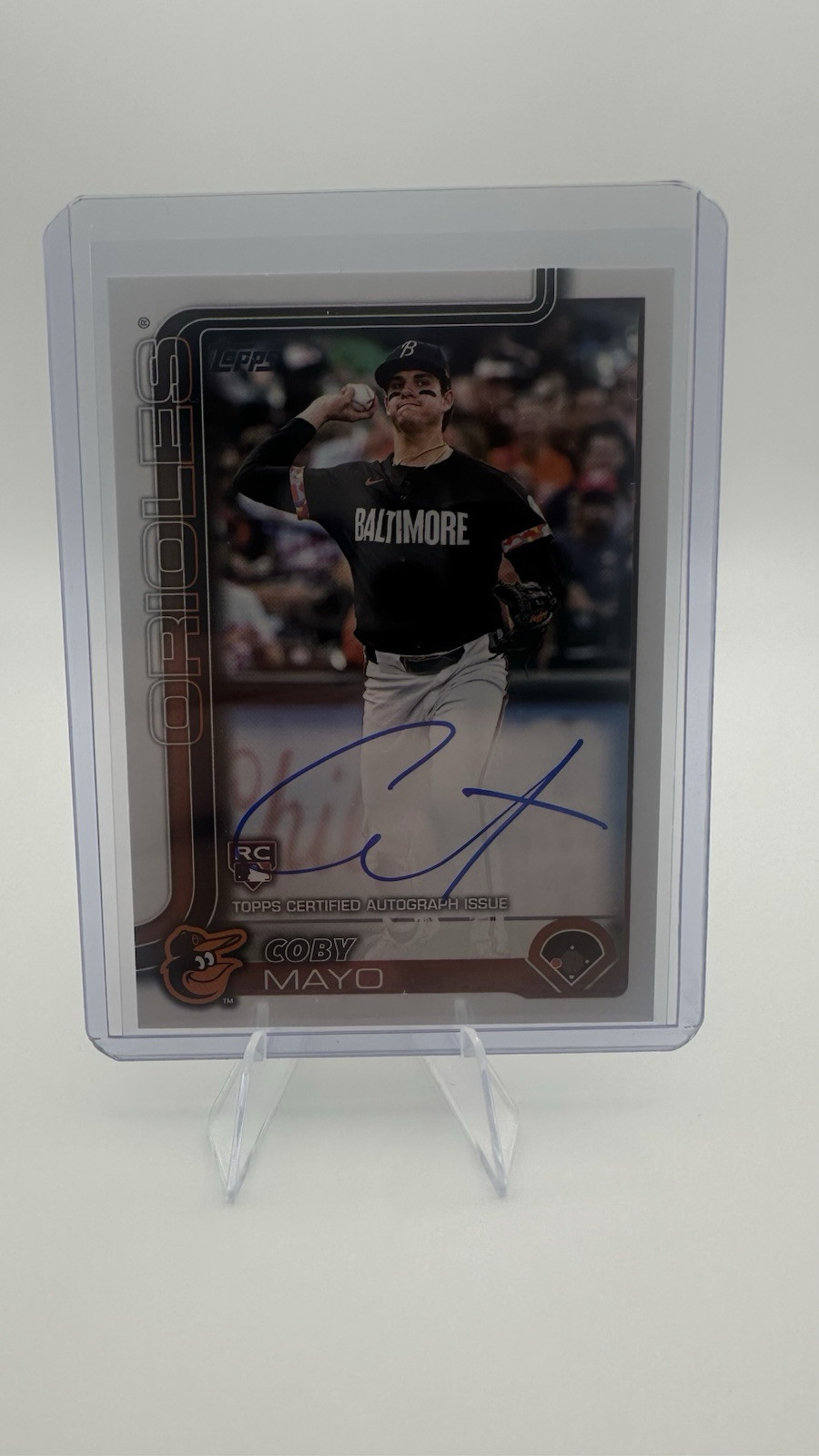 2025 Topps Series 1 Coby Mayo RC Flagship Real One Auto Baltimore Orioles #20