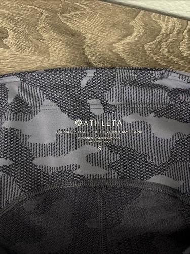 Pequeño Athleta Ultimate Stash Bolsillo Textura Camuflaje Capri Lavanda Púrpura 657542 - Imagen 3 de 3