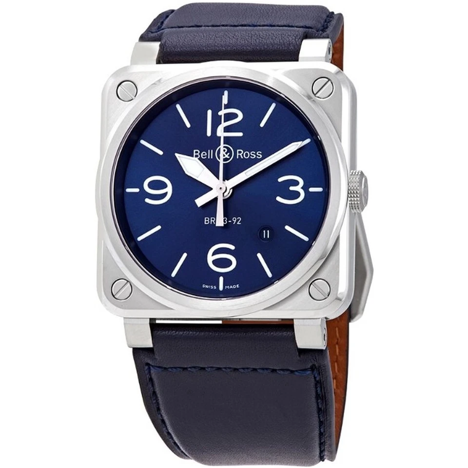 Bell and Ross BR0392-BLU-ST-SCA Men's Aviation Blue Dial Automatic Watch