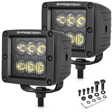 OFFROADTOWN 3" 120W CREE LED Pods Driving Ditch Off Road Lights Reverse
