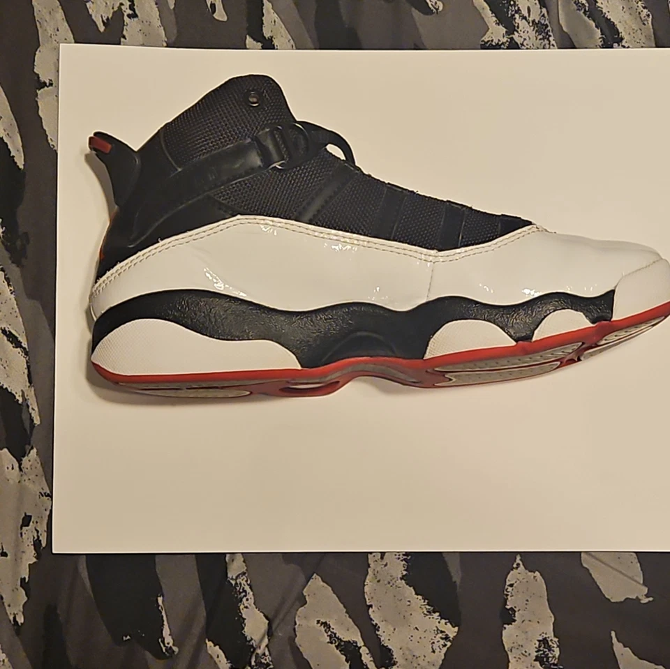 Jordan 6 Rings GS white/black-red Sz 2.5 Youth shoes - Image 2 of 4