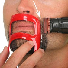 2 Pcs/set Red Plastic Beard Styling Tool Beard Ruler for Beard Shape and Design