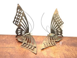 Brass Butterfly Taper Candle Holders. Giftcraft. VTG 1970s. Pair of 2. Taiwan