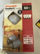 SYLVANIA Double Life Soft White A19 60W Light Bulbs 4-Pack Open Box
