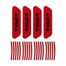 24 Pieces Car Reflective Stickers Set-4Pcs Door Open Warning Reflective Stick...