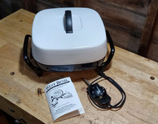Vintage West Bend Electric Skillet: Blue & White Cooker  72192