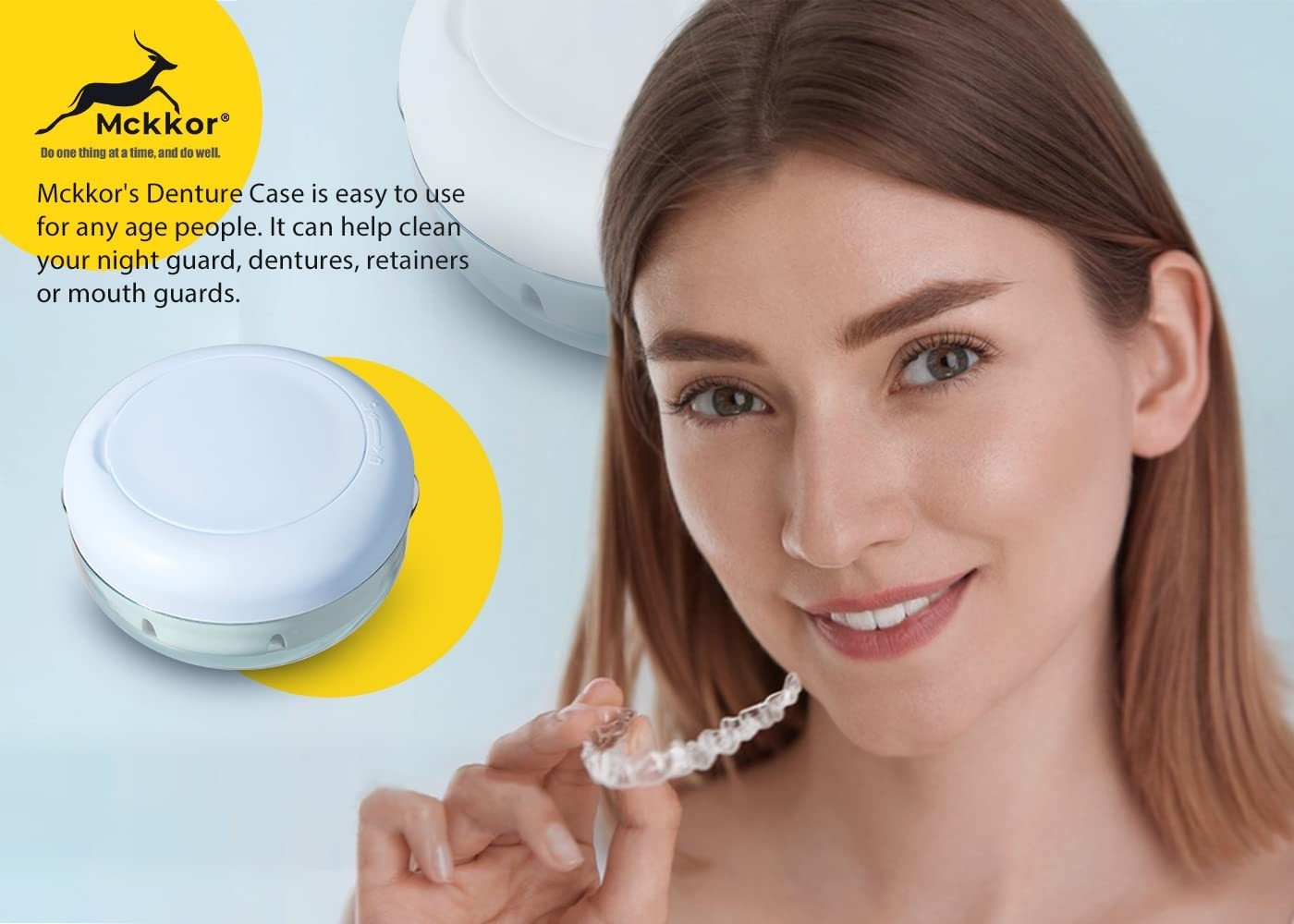 Denture Case, Definitely No-Leak Portable Retainer Case Denture Bath Box for Tra