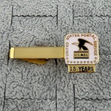 Vintage USPS United Postal Service US Mail 15 Years 1 5/8" Tie Bar Clip #66506
