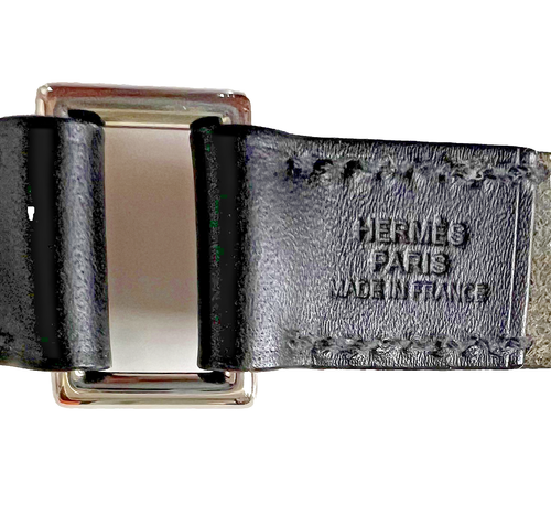 HERMES BLACK 4 TWIRL LEATHER BRACELET - PHW - SZ M - Picture 8 of 9