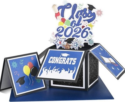 Eco-Friendly 3D Graduation Greeting Card with Envelope - Congrats Class of 2026!
