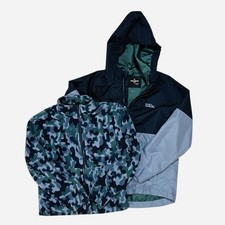 EDDIE BAUER Kids 3 in 1 Boys blue jacket Small 7/8 Windbreaker Fleece READ