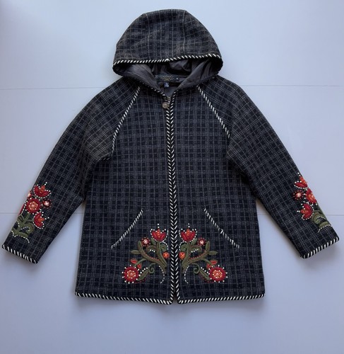 Chaqueta Suéter Art-to-Wear Diseño Islandés Mujer M Lana Bordada Cottagecore - Imagen 1 de 14