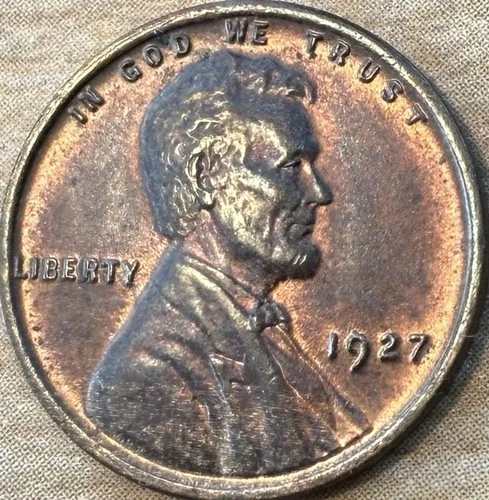 1927 P Lincoln Wheat Penny AU RB T152