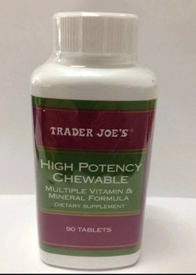 Trader Joe's High Potency Chewable 90 Tablets Vitamin Mineral Formula
