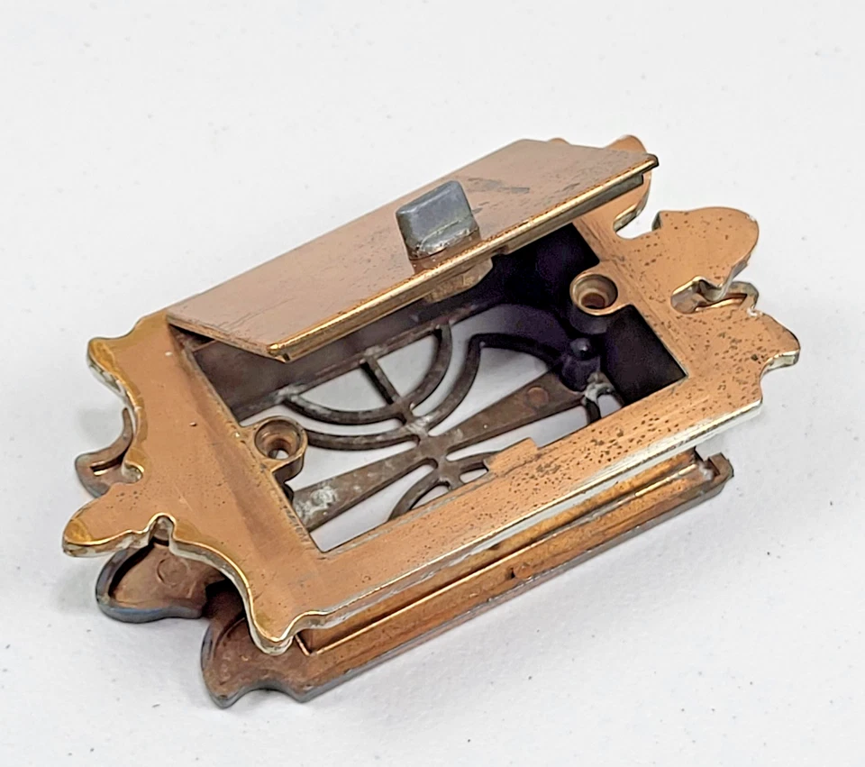 Antigua mirilla de bar clandestino Art Deco puerta llamador visor latón macizo cobre de colección Foto 4 de 4