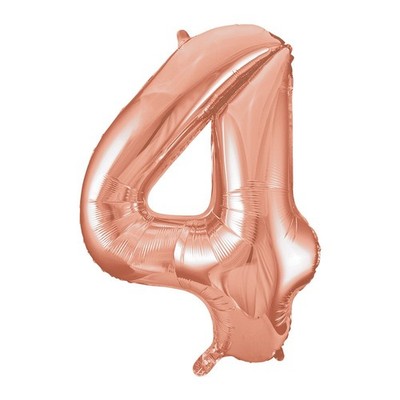 Unique Rose Gold Number 4 Shaped Foil Balloons 34 Premium Quality Party large