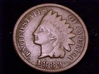 1889 Indian Head Cent, Very Good Grade.